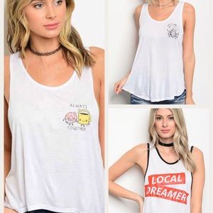White basic tank tops bundle